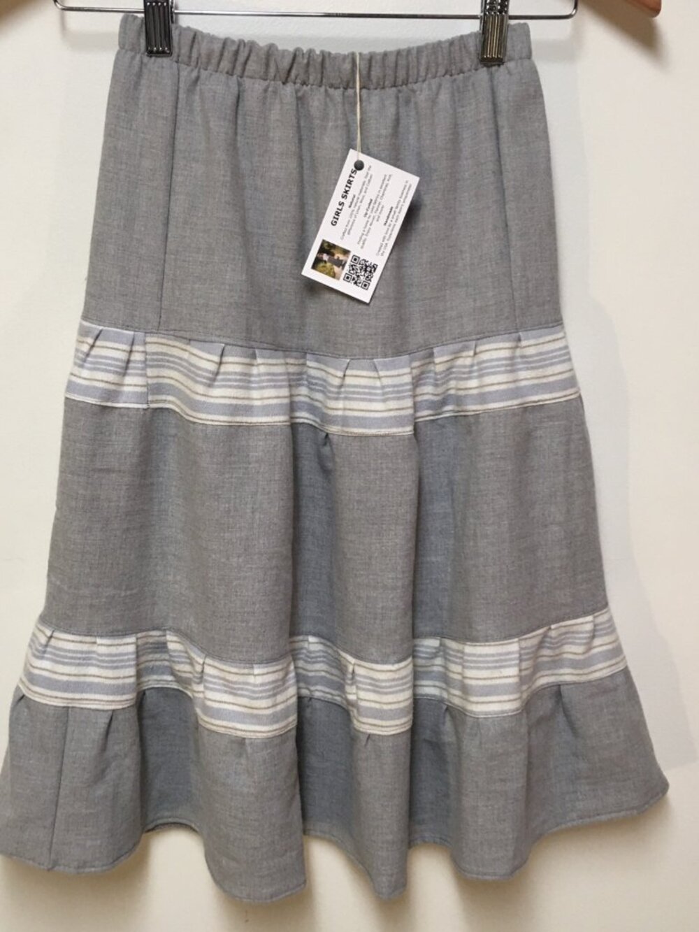 Skirt Flannel Girls 6 Maxi Gray Patchwork Ruffle‎ Tier Cotton Mom and Pop's Kids